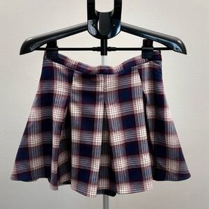SO Women's Plaid Skater Skirt - Navy and White